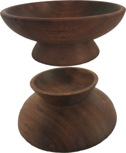 Double Bowl in Walnut